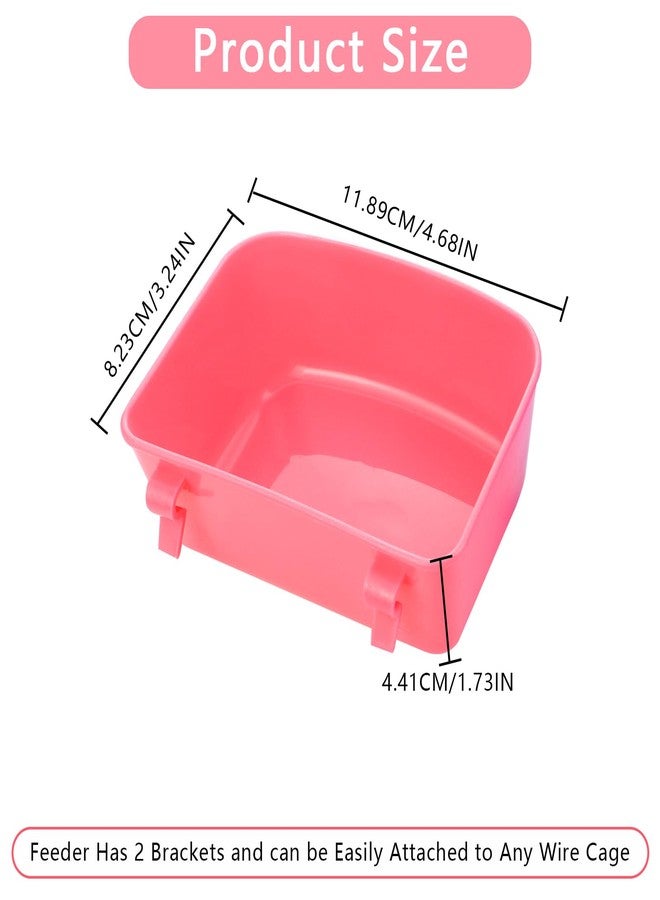Aecsze 4 PCS Cage Cups Rabbit Feeder Waterer, Chicken Birds Feeders Hanging, Food and Water Container for Pet, Bath Water Bowl Universal for Birds Hamsters Rats Rabbit Guinea Pig Small Pets (Blue, Pink) - Image 2